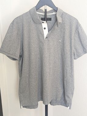Rag & Bone Gray Polo Shirt Mens XL Short Sleeve Cotton Minimalist Classic